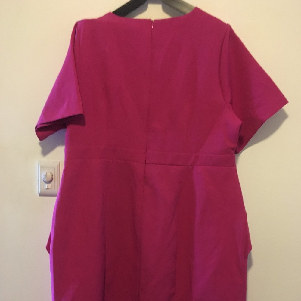 Eloquii Fuchsia Peplum Sheath Dress - Picture 3 of 3
